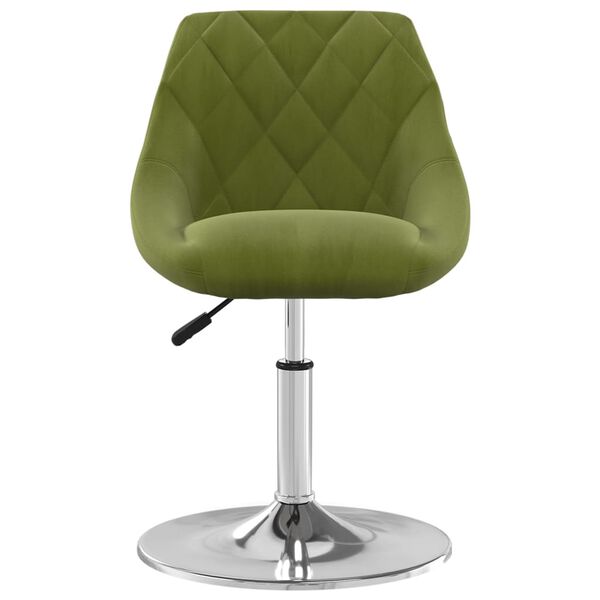 vidaXL Scaune de bucătărie pivotante, 2 buc., verde deschis, catifea