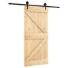vidaXL Ușă glisantă Natural și Negru 95 x 210 cm Lemn de Pin Solid
