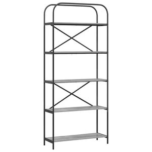 vidaXL Raft pentru cărți Gri Sonoma 80 x 30 x 183 cm Lemn compozit