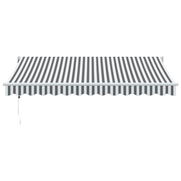 vidaXL Copertină retractabilă antracit/alb, 3,5x2,5 m, textil/aluminiu