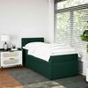 vidaXL Pat box spring cu saltea, verde &icirc;nchis, 100x200 cm, catifea
