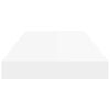 vidaXL Rafturi de perete, 2 buc., alb extralucios, 50x23x3,8 cm, MDF
