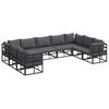 vidaXL Set de canapele pentru grădină 9 buc. Negru Aluminiu