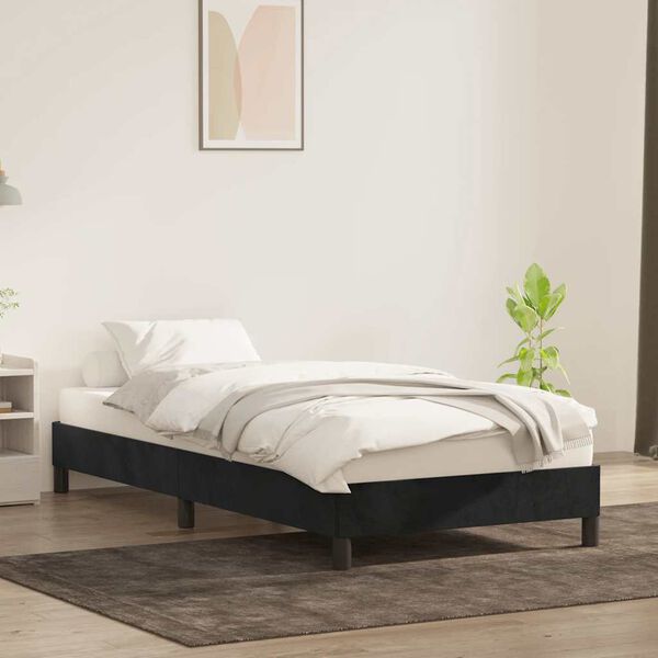 vidaXL Cadru de pat fără saltea Negru 90x220 cm catifea