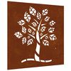 vidaXL Decor perete de grădină 55x55 cm design copac oțel Corten