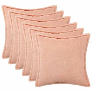 vidaXL Husă pentru pernă 6 pcs HOUTEN Roz 30 x 30 cm Boucl&eacute;