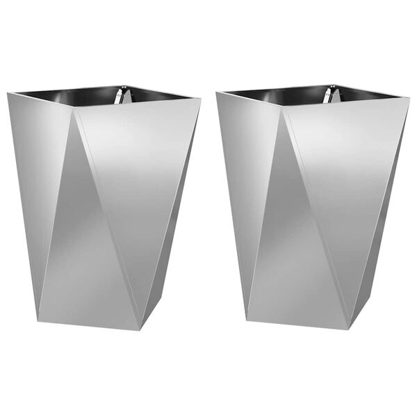 vidaXL Jardinieră 2 pcs Argintiu 50 x 50 x 75 cm Oțel Galvanizat
