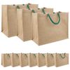 vidaXL Geantă de iută 10 Natural și verde 42 x 33 x 19 cm