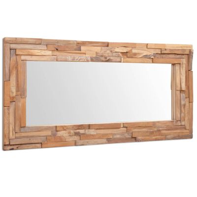 vidaXL Oglindă decorativă din lemn de tec, 120 x 60 cm, dreptunghiular