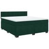 vidaXL Pat box spring cu saltea, verde &icirc;nchis, 180x200 cm, catifea
