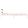 vidaXL Cadru de pat Single, alb, 90x190 cm, lemn masiv de pin