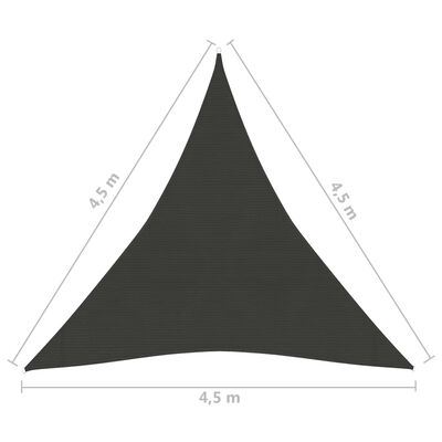 vidaXL Pânză parasolar, antracit, 4,5x4,5x4,5 m, HDPE, 160 g/m²