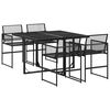 vidaXL Set mobilier de grădină, 5 piese, negru, poliratan