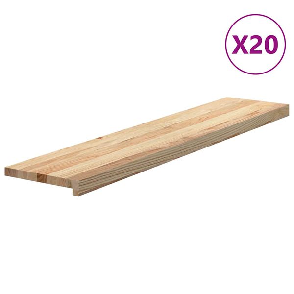 vidaXL Trepte scari 20 buc Stejar masiv netratat 120x30x2 cm
