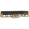 vidaXL Set de canapele de exterior cu pernă 7 pcs Natural și Negru