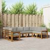 vidaXL Set de canapele de exterior 9 pcs Gri natural și deschis