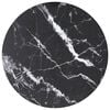 vidaXL Blat masă, negru, &Oslash;30x0,8 cm, sticlă securizată, design marmură