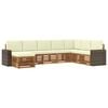 vidaXL Set de canapele de exterior 8 buc. Natural și Crem