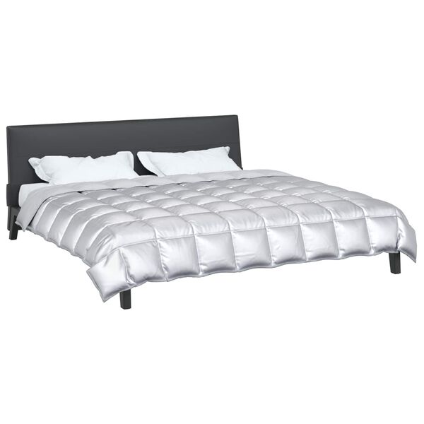 vidaXL Duvet de iarnă Argintiu 200 x 220 cm Satin și Microfibra