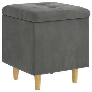 vidaXL Ottoman cu Depozitare Gri &icirc;nchis 40 x 40 x 45 cm Catifea