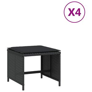 vidaXL Scaune de grădină cu perne, 4 buc. negru 41x41x36 cm poliratan