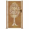 vidaXL Poartă de grădină 100x175 cm, oțel corten, design copac