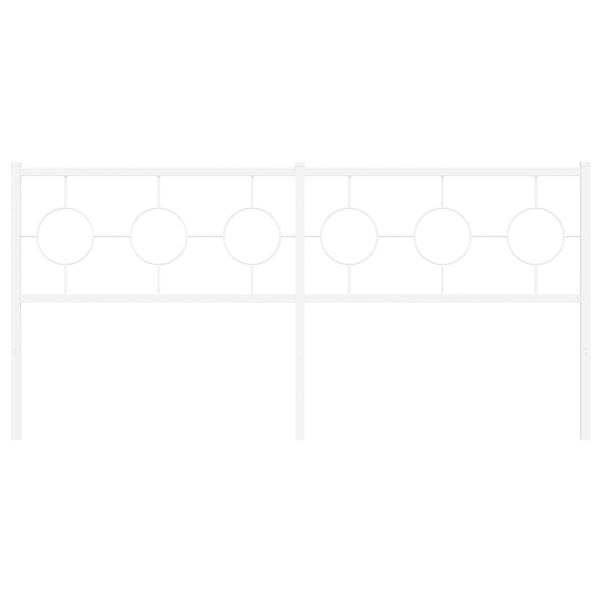 vidaXL Tăblie de pat metalică, alb, 180 cm