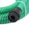 vidaXL Furtun de aspirație cu racorduri din PVC, verde 1" 10 m, PVC