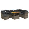 vidaXL Set canapele de grădină, 9 piese, cu perne, gri, poliratan