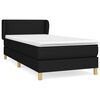 vidaXL Pat box spring cu saltea, negru, 100x200 cm, textil