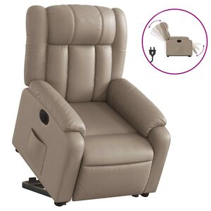 vidaXL Fotoliu rabatabil electric cu ridicare, cappuccino