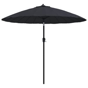 vidaXL Umbrelă de soare de exterior, st&acirc;lp aluminiu, negru, 270 cm