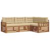 vidaXL Set de canapele de exterior cu pernă 4 pcs Natural și Bej