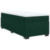 vidaXL Pat box spring cu saltea, verde &icirc;nchis, 90x190 cm, catifea