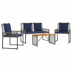 vidaXL Set de Mobilier pentru Exterior cu pernă oțel