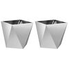 vidaXL Jardinieră 2 pcs Argintiu 50 x 50 x 50 cm Oțel Galvanizat