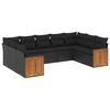 vidaXL Set mobilier de grădină cu perne, 9 piese, negru, poliratan