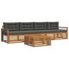 vidaXL Set de canapele de exterior cu pernă 5 pcs Natural și Antracit