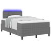 vidaXL Pat cu arc LED cu headboard Gri deschis și alb. 120 x 190 cm