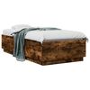 vidaXL Cadru de pat, stejar fumuriu, 75x190 cm, lemn prelucrat
