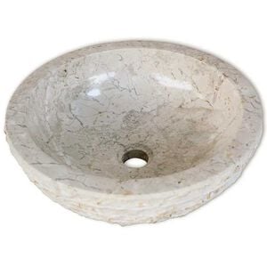 vidaXL Chiuvetă, crem, 40 cm, marmură