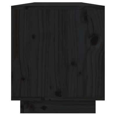 vidaXL Comodă TV, negru, 110,5x34x40 cm, lemn masiv de pin