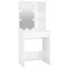 vidaXL Masă de toaletă cu LED, alb extralucios, 60x40x140 cm
