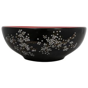 vidaXL Lavoar de blat, negru și roșu, rotund, &Phi;41x14 cm, ceramică
