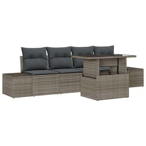 vidaXL Set de canapele pentru grădină 5 buc. Gri 100 x 55 x 73 cm
