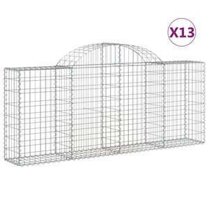 vidaXL Coșuri gabion arcuite 13 buc, 200x30x80/100cm, fier galvanizat
