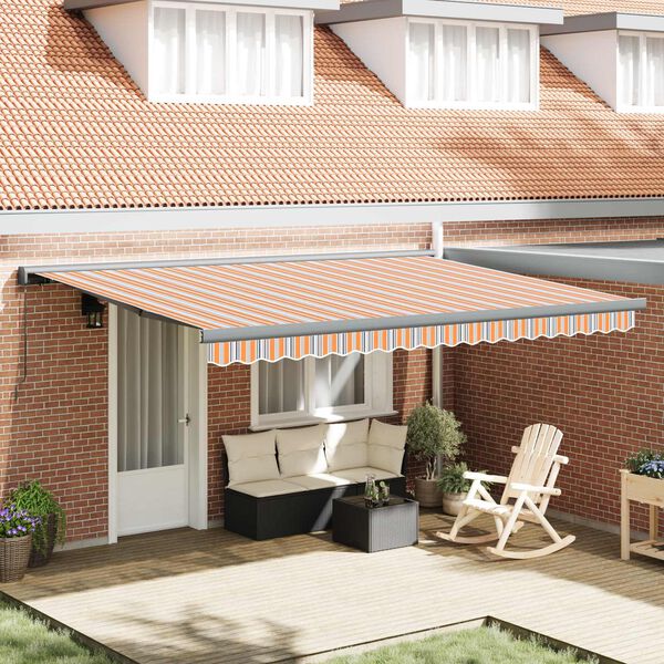 vidaXL Cortina Retractabilă Portocaliu și gri 400 &times; 300 cm