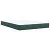 vidaXL Pat box spring cu saltea, verde &icirc;nchis, 160x200 cm, catifea