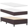 vidaXL Pat cu arcuri cu benzi LED Maro &icirc;nchis 90 x 190 cm țesătură