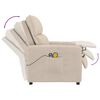 vidaXL Fotoliu de masaj electric, crem, microfibră
